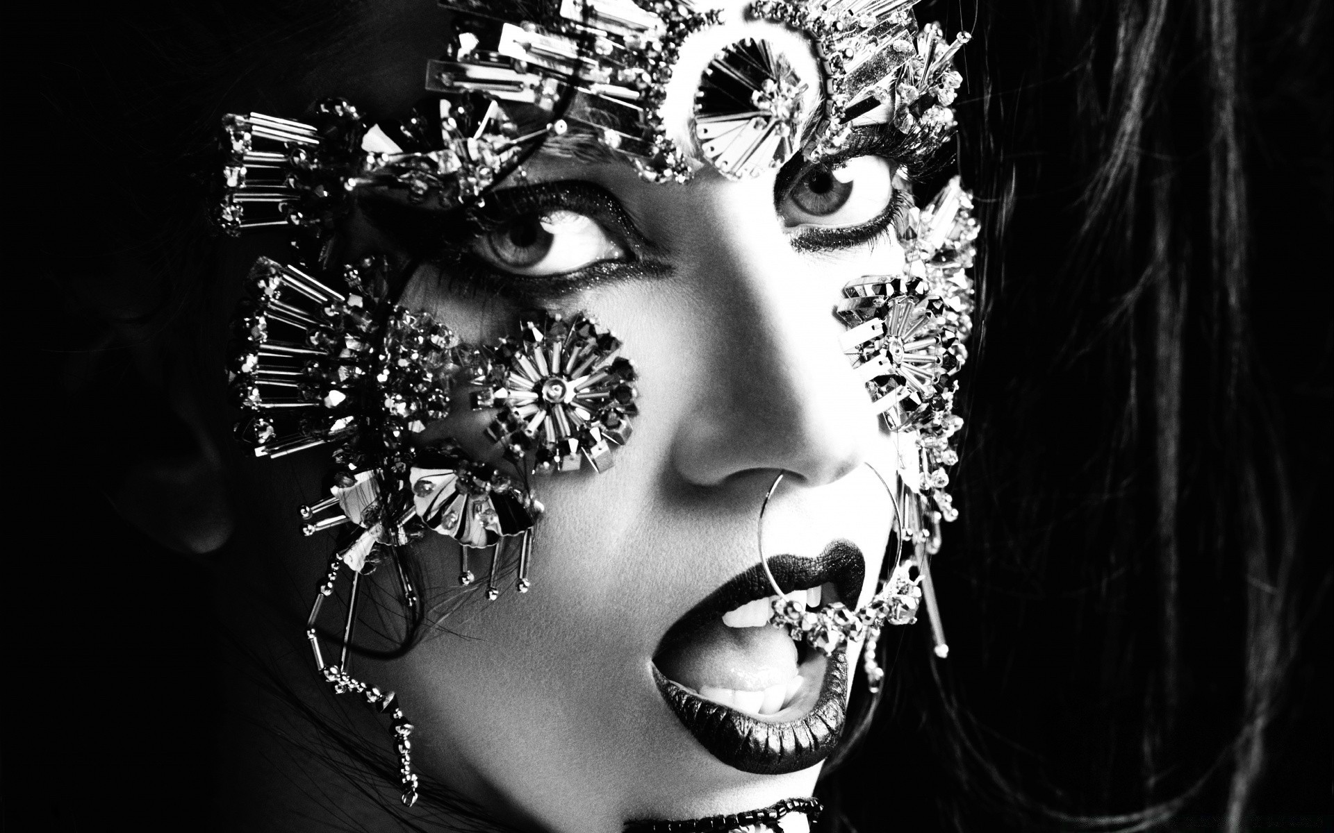 music mask portrait woman art fashion dark costume jewelry face