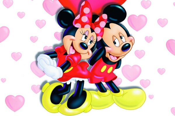 Disney. Mickey e Minnie. Coração