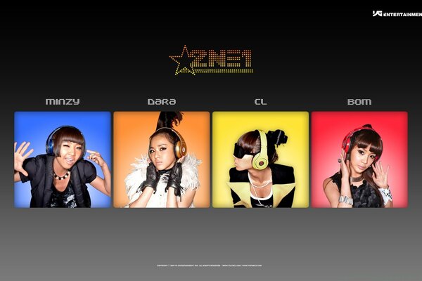 Girls from the Korean group 2ne1