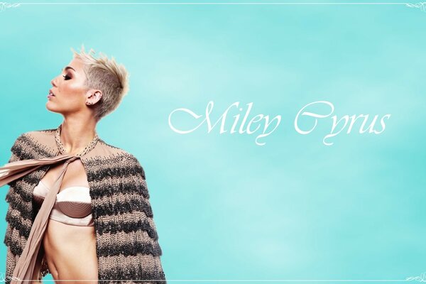 Şarkıcı Miley Gyrus portresi