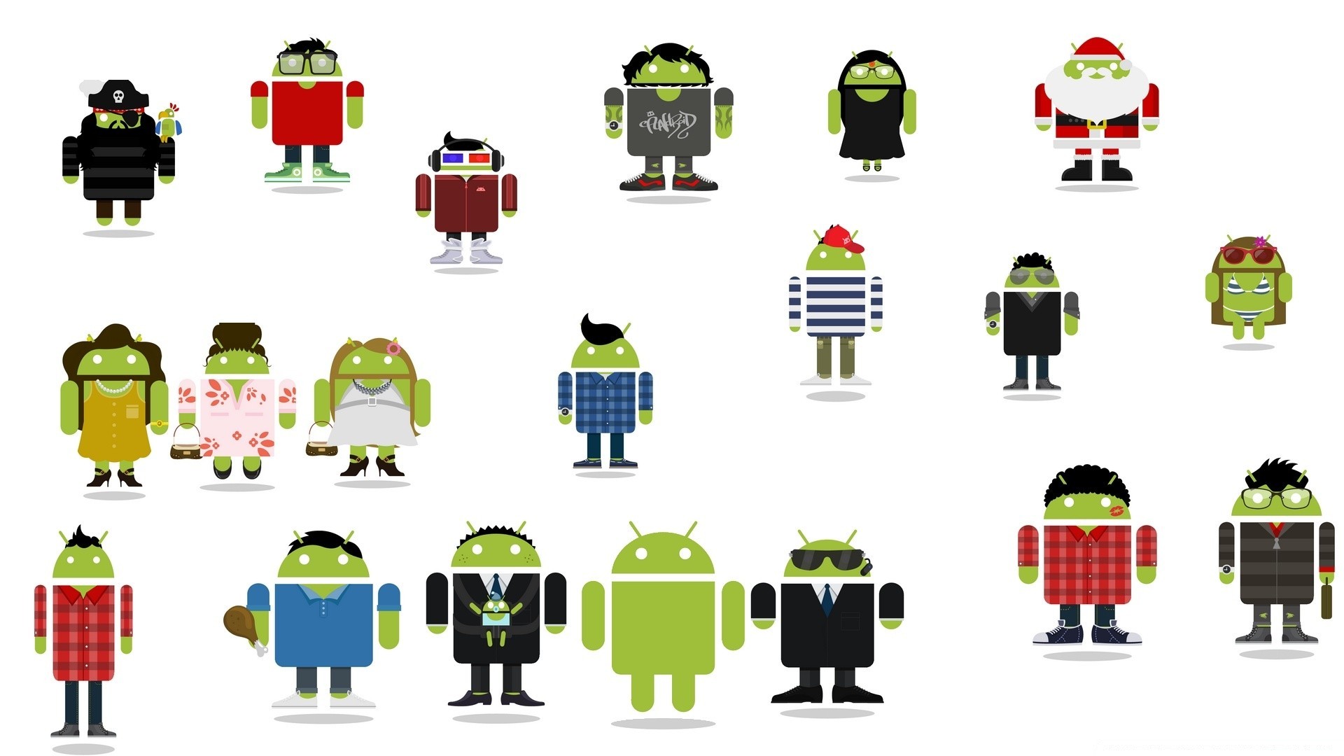 android ilustração vetor símbolo coleção conjunto esboço isolado