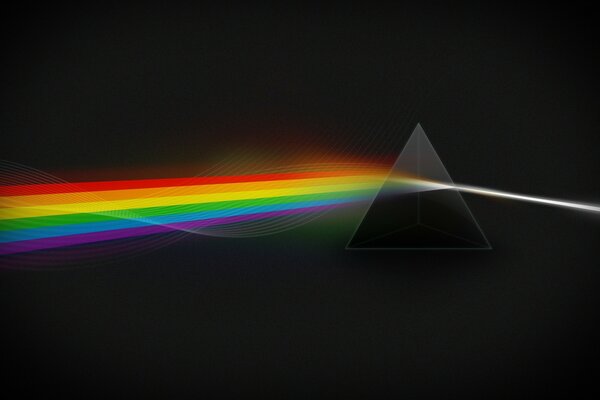 Rainbow on a black background minimalism