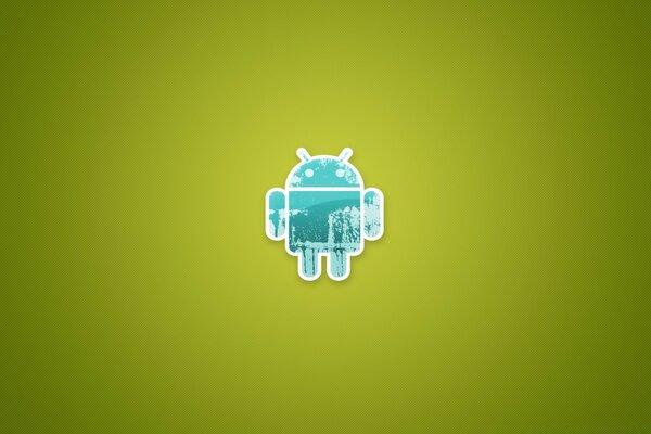 Homme d Android sur fond vert