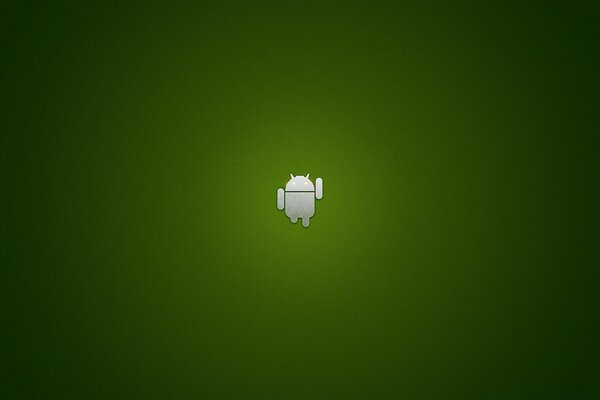 Icono de Android pequeño blanco sobre fondo verde oscuro