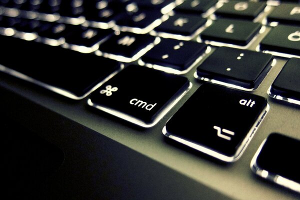 Keyboard with black buttons and backlight