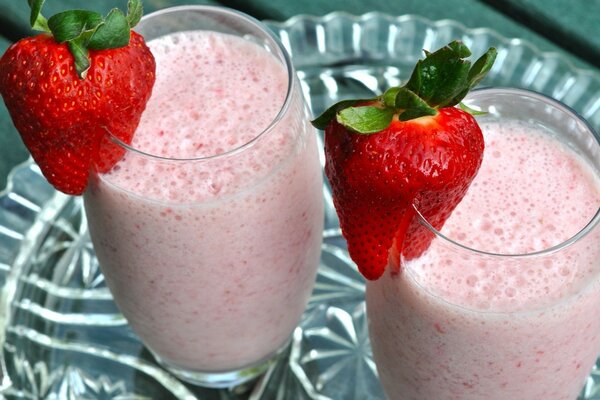 Milk Strawberry Shake pour deux