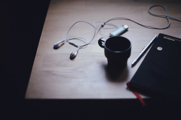 A businessman s workplace in semi-darkness