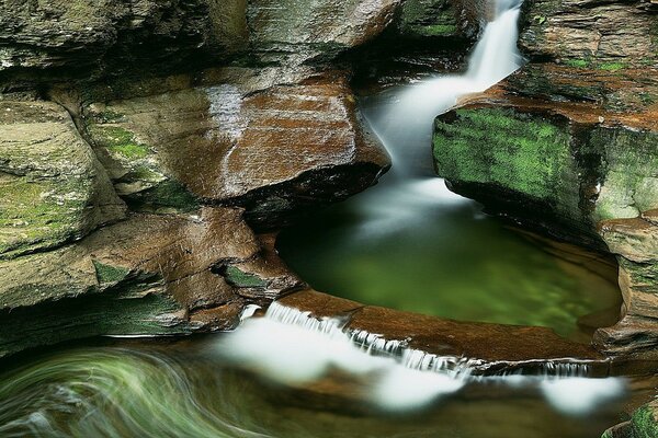 Waterfall stone beauty water