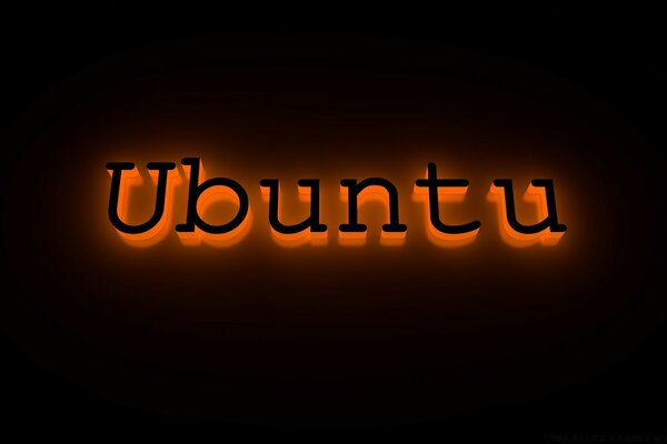 Linux ubuntu na czarnym tle