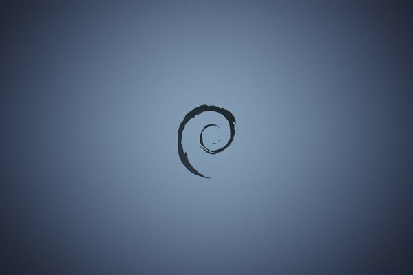 Black spiral on a blue background