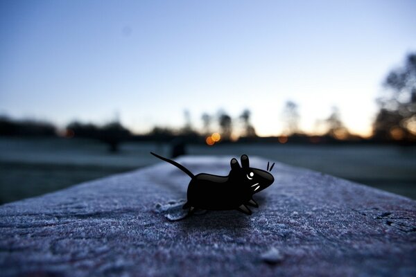 Ratón pintado al aire libre