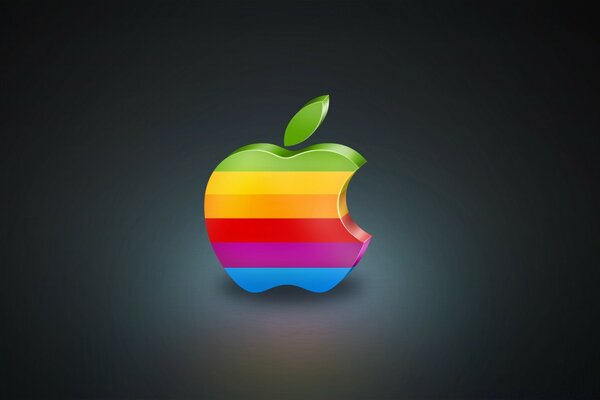 Kolorowe logo Apple na ciemnym tle