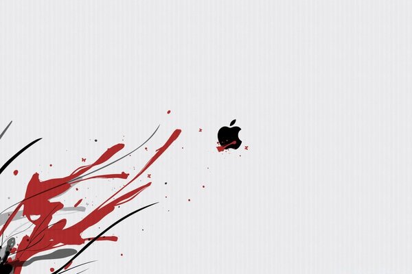 Logo noir Apple noir et rouge éclaboussures