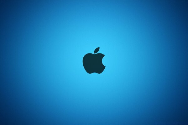 Apple logo on a blue background