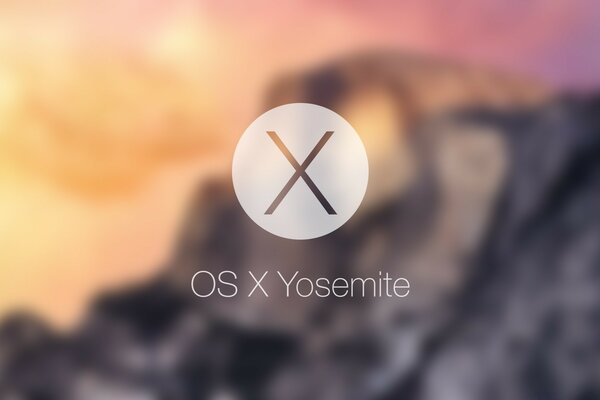 OSxYosemite-Logo auf verschwommenem Hintergrund