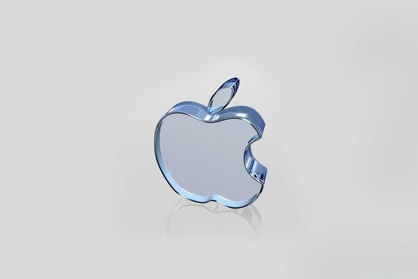 Apple Logo aus blauem Glas