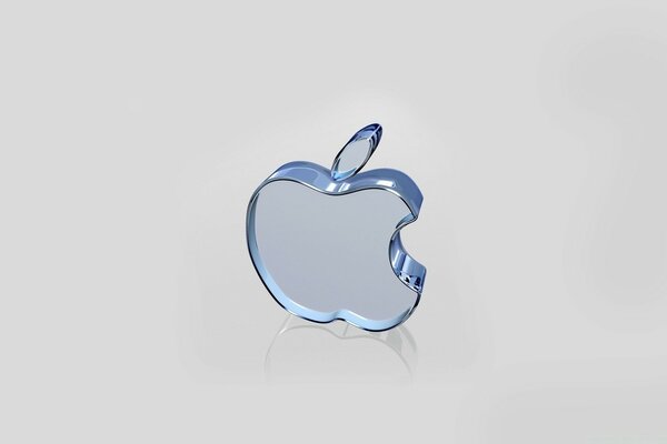 Apple logo made of blue glass