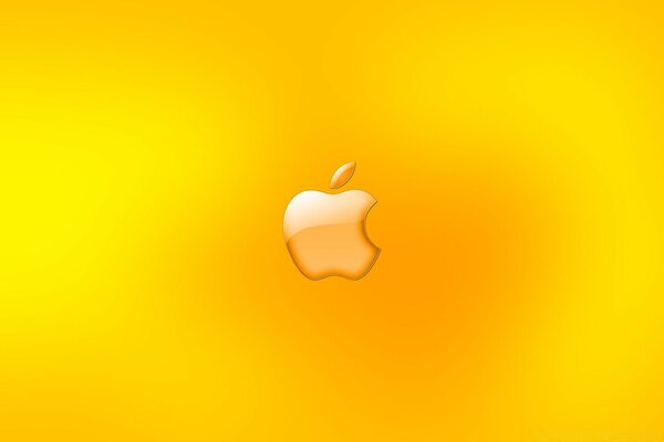 Apple icon on a bright yellow background