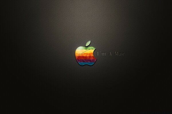 Multicolored apple apple on a black background