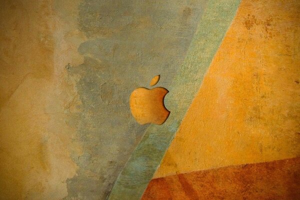 Ilustración con el emblema de apple en colores otoñales