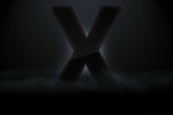 Black x on a dark background