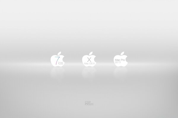 Three apple apples on a gray background