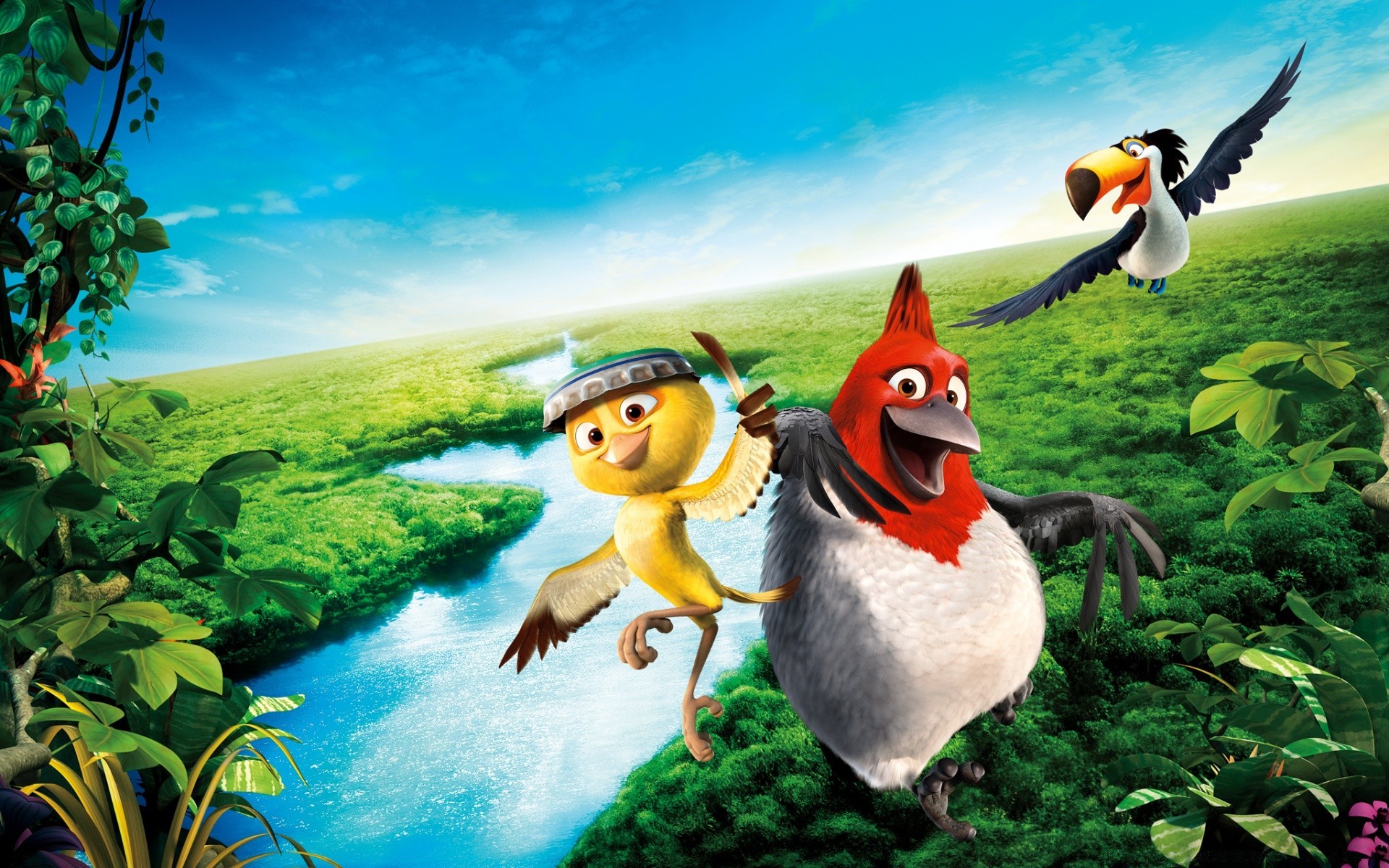 cartoons natur tier im freien gras wasser illustration tierwelt himmel vogel eine