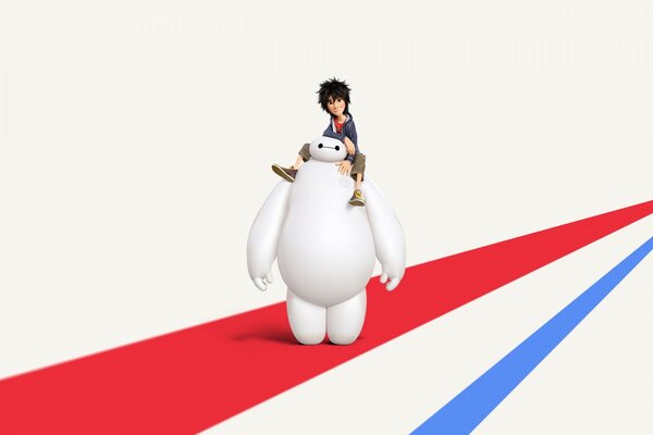 Robotun ve insanın grafik anime görüntüsü