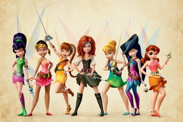 Personaggi dei cartoni animati ragazze con pinze in mano