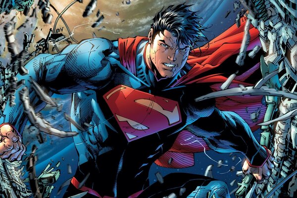 Superman de dibujos animados en una pose formidable