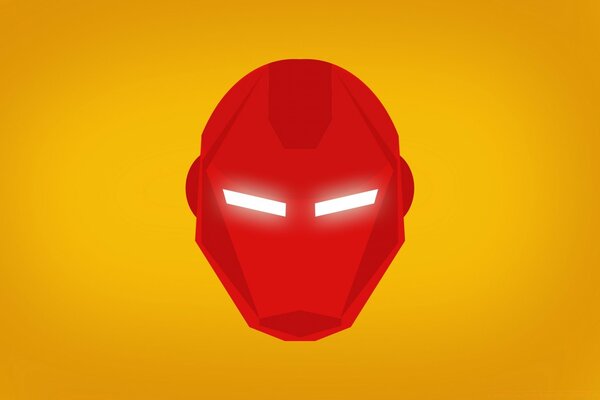 Iron Man, minimalistische Tapete, gelber Hintergrund