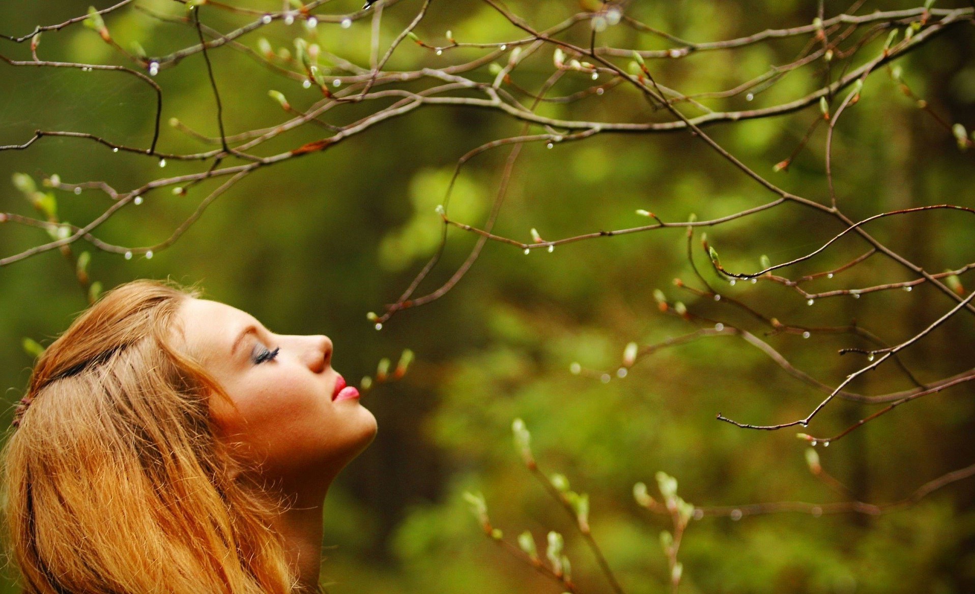 spring nature outdoors girl portrait tree fall sun park wood beautiful summer fair weather