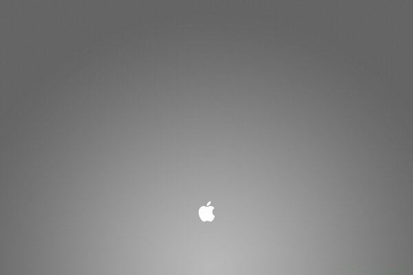 A very small apple apple on a gray background