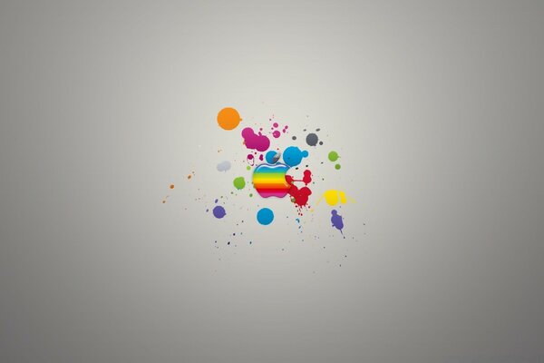 Apple: the company s symbol in bright colors