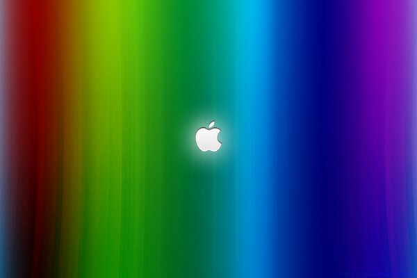 Apple-Symbol auf regenbogenfarbenem Hintergrund