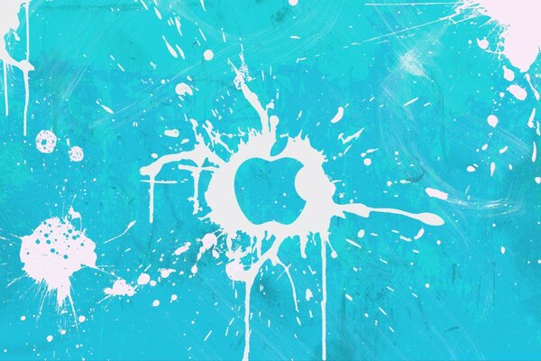 Stencil image of apple apple on a blue background