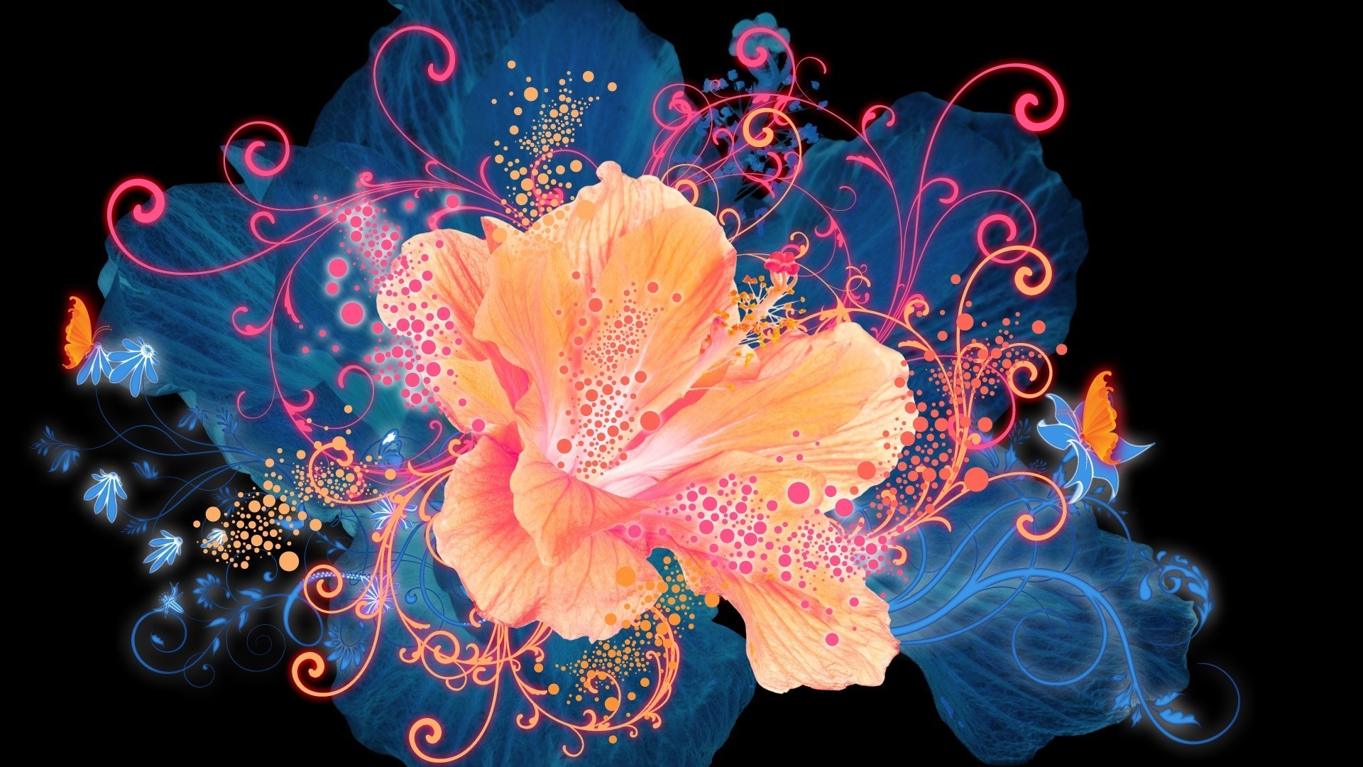 flowers abstract design illustration desktop bright art pattern wallpaper decoration