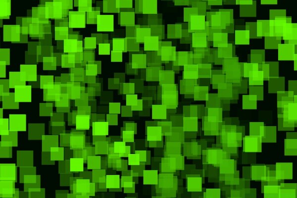 Lots of green squares on a black background