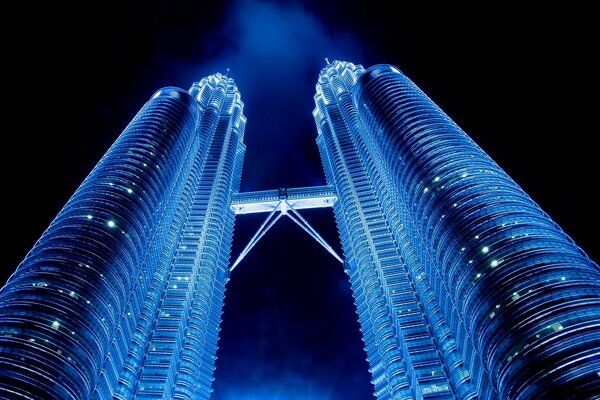 Towers are skyscrapers. Modern urban architecture