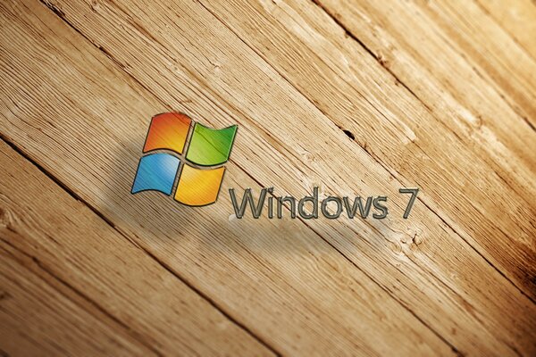 Знак Windows на фоне коричневых досок