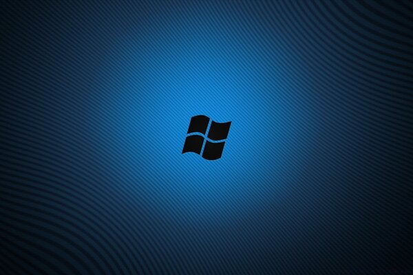 Icono de Windows negro sobre fondo azul