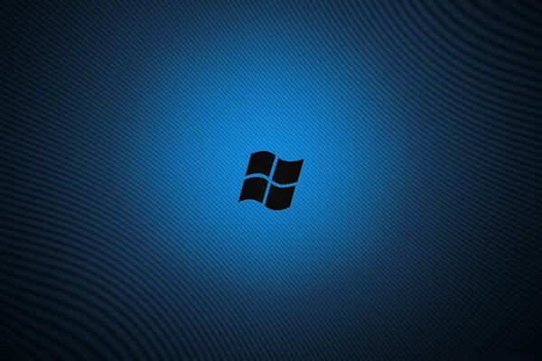Ícone preto do Windows em um fundo azul