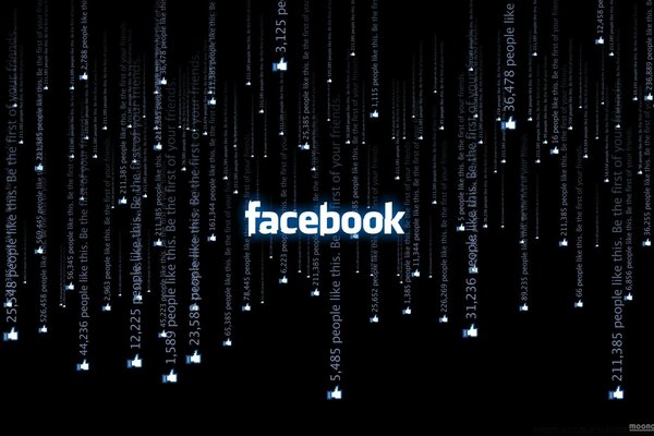 Білий логотип Facebook на чорному тлі