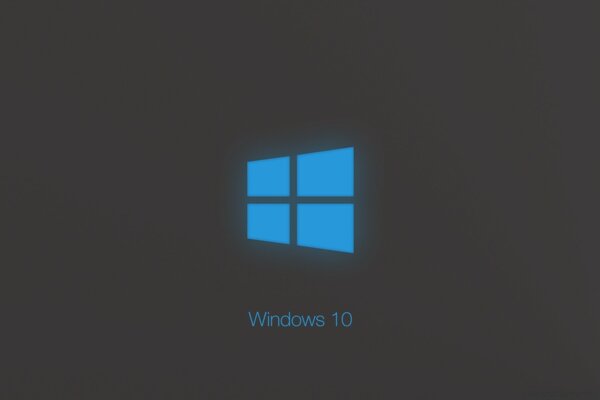 Icona blu di Windows 10 su sfondo grigio