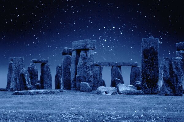 Contrasting winter. Sky stars and moon