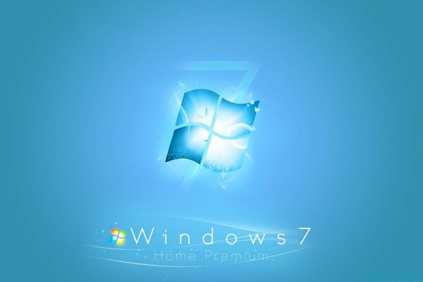 Logo Windows 7 na niebieskim tle