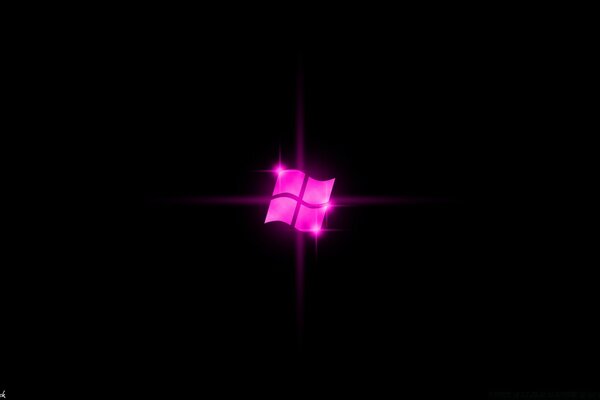 Économiseur d écran de windows lumineux rose sur fond noir