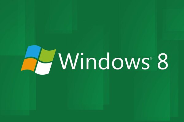 Logo de Windows 8 sur un fond vert