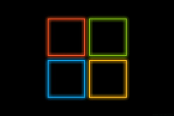 Windows icon multicolored on black