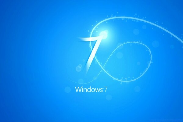 Көк фонда Windows 7 жазуы